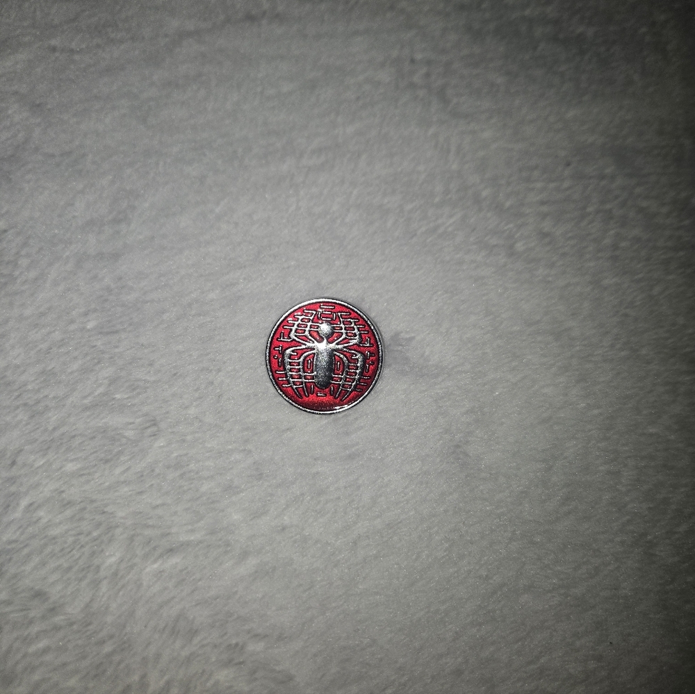 Red & Silver Spider Pin